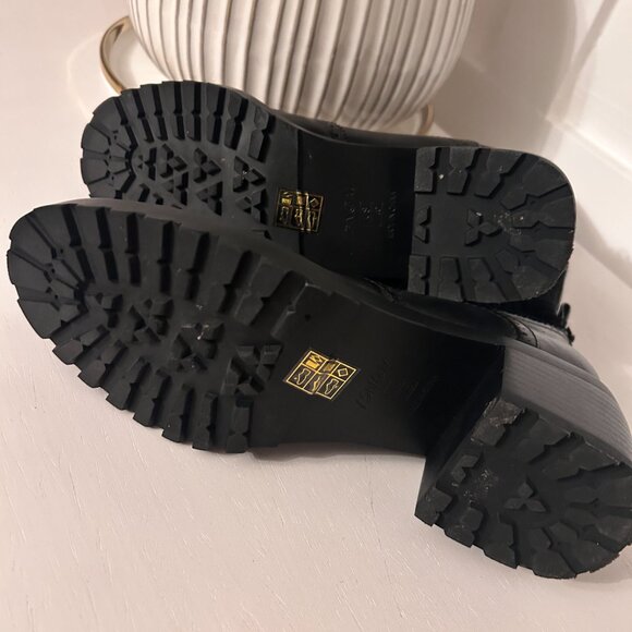 ISNOM Black Chelsea Boots for Women Sock Boots  7.5US - Picture 4 of 6